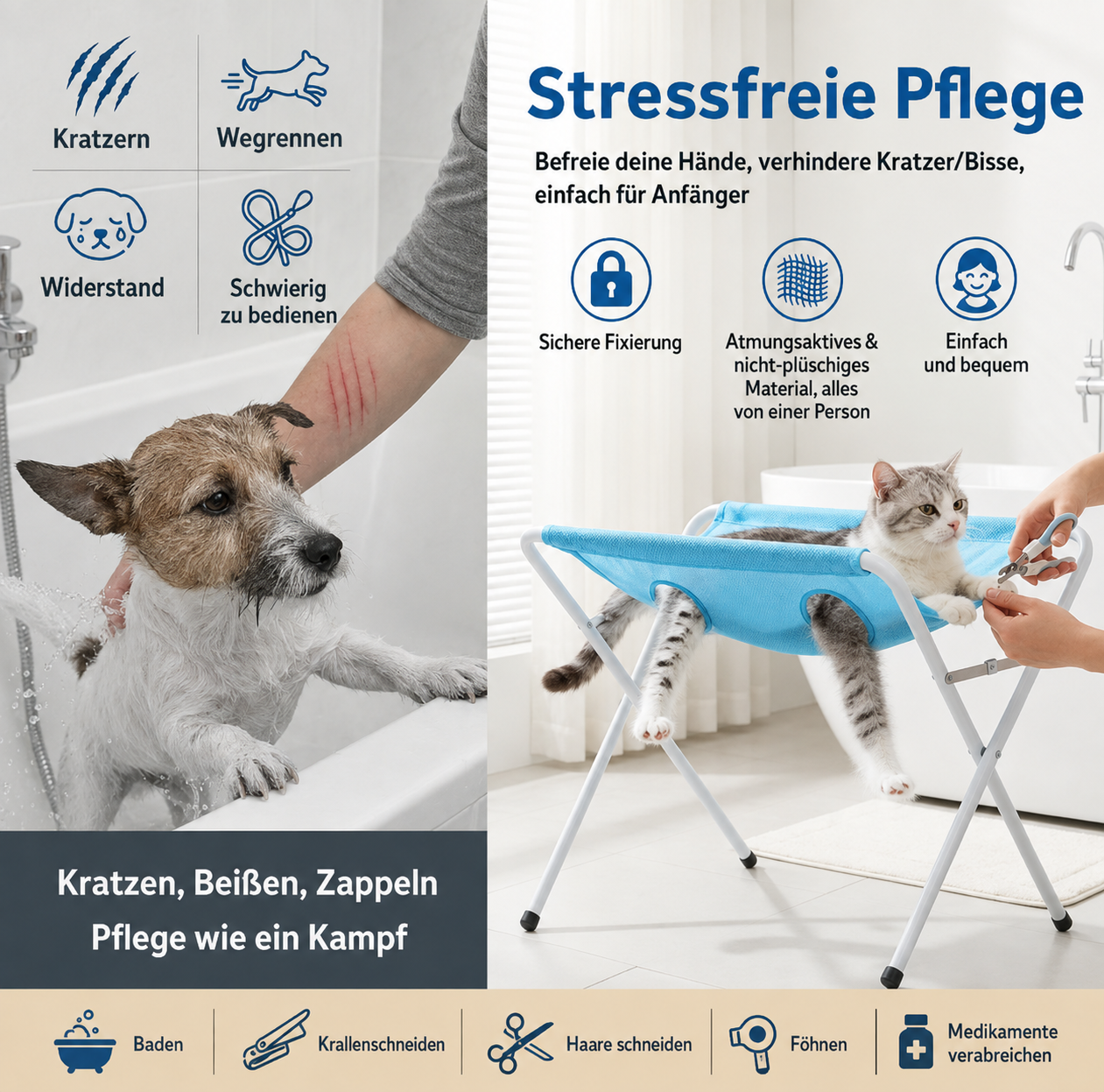 AquaPaw | Haustier-Bade- & Pflegeständer